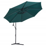 Umbrela Impermeabila cu Brat Lateral Outsunny, Structura Otel, Verde &Phi;300x250cm | Aosom RO