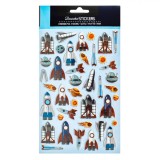Set Autocolante, 3D, Nave Spațiale și Planete, 40 Bucăți, Multicolor, Oem