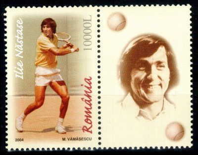 Romania 2004, LP 1662 a, Ilie Nastase, cu vinieta dreapta, MNH! RAR! foto