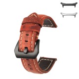 Curea piele naturala, compatibila Samsung Galaxy Watch Ultra2, telescoape Quick Release, 22mm, Maro Aprins