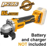 Cumpara ieftin Flex Polizor Unghiular 20V 115mm, 9000rpm, brushless fara acumulator Ingco CAGLI1152
