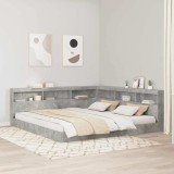 vidaXL Tăblie de depozitare cu raft Gri beton 200 cm Lemn compozit