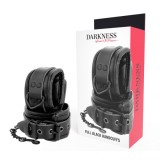 DARKNESS - ADJUSTABLE BLACK LEATHER HANDS HANDCUFFS, DARKNESS BONDAGE