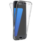Husa 360 Samsung Galaxy S7 Edge Transparenta, Full Body, Protectie Completa, TPU, Rezistenta la Socuri, Zgarieturi si Praf