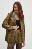 Sisley sacou culoarea galben, un singur rand de nasturi, modelator, 2S6VLW029