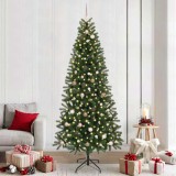 VidaXL Brad de Crăciun artificial cu 300 LED Verde 240 cm PE și PVC 3397378