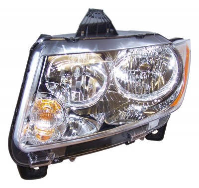 Far Jeep Grand Cherokee (Wk2) 07.2010-07.2013, Stanga, tip bec H11+Hb3, reglaj manual, Varianta pentru SUA, SAE, TYC, 55079379AC, 55079379AD foto