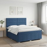 Cumpara ieftin Pat boxspring cu saltea albastru 160 x 200 cm Tesatura