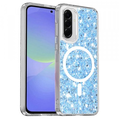 Husa MagSafe pentru Samsung Galaxy A56 A566 / A36 A366, Techsuit, Sparkly Glitter, Bleu foto