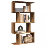 vidaXL Bibliotecă/separator 4 niveluri lemn vechi 70x24x129cm lemn