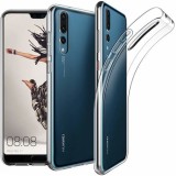 Husa Transparenta Silicon Huawei P20, GloMax Perfect Fit, Protectie Soc, Praf, Zgarieturi