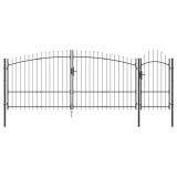 VidaXL Poartă de grădină cu blocare Woerden Gri 100 x 400 cm Oțel 42008907