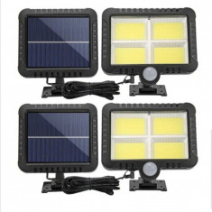 Set Proiector solar 128 Led cob senzor de miscare si panou solar 10 W