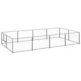 VidaXL Padoc pentru c&acirc;ini, argintiu, 8 m&sup2;, oțel