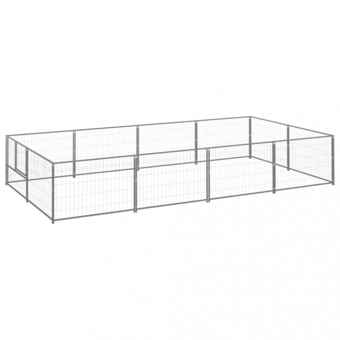 Padoc pentru c&acirc;ini, argintiu, 8 m&sup2;, oțel