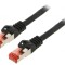 Cablaj Patch Cord S/FTP 6 litat LSZH negru 1m 26AWG