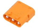 Soclu Alimentare DC LC 3-PIN PCB THT Portocalie