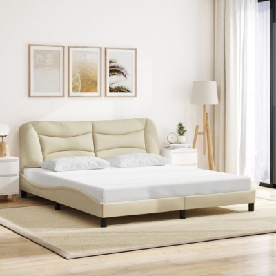 Gossi cadru de pat fara saltea, crem, 180x200 cm, textil foto