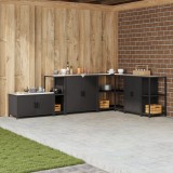 vidaXL Raft de depozitare pentru bucătărie Negru 60 x 50 x 92 cm Oţel
