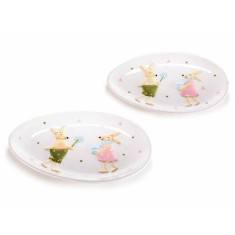 Set 2 platouri Iepurasi Paste 20.5x14 cm, 17.5x11.5 cm