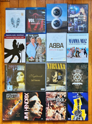 Blu-ray&amp;amp;DVD orig.: Coldplay, Pink Floyd, Depeche Mode, ABBA, HIM, Zeppelin, Rieu foto