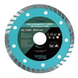Disc diamantat turbo Detoolz 125 mm, 22,2 mm, segment 7 mm pentru polizor