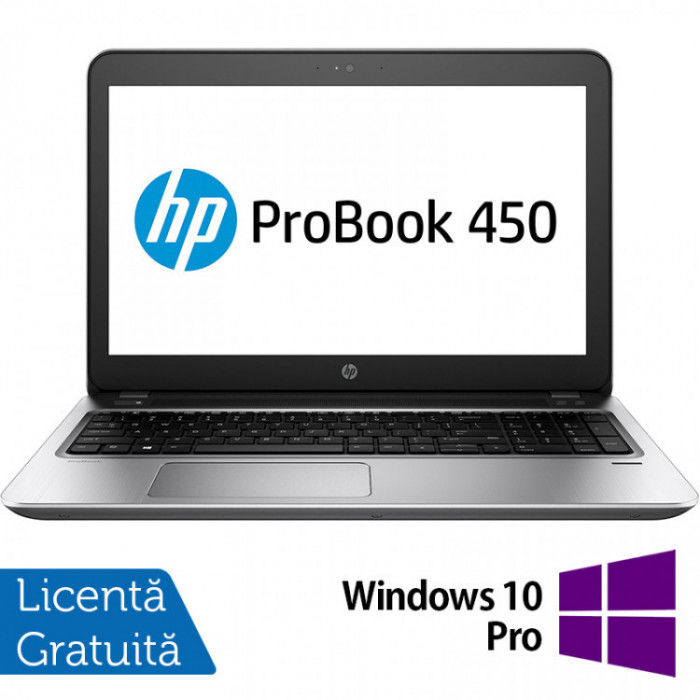 Laptop Refurbished HP ProBook 450 G4, Intel Core i5-7200U 2.50GHz, 8GB DDR4, 256GB SSD, DVD-RW, 15.6 Inch Full HD, Tastatura Numerica, Webcam + Window