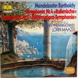Mendelssohn Bartholdy, Lorin Maazel &lrm;&ndash; Symphonie Nr. 4 &raquo;Italiana&laquo; / Symphonie Nr. 5 &raquo;Reformations-Symphonie&laquo; [ vinil, LP ] nm / nm Deutsche Gr 1986
