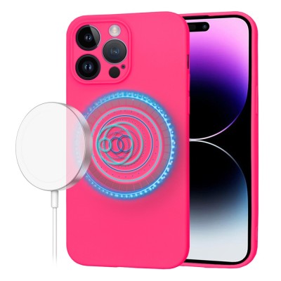 Husa silicon iPhone 14 Pro Max Techsuit SoftFlex MagSafe, fucsia foto