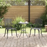 VidaXL Set scaune de grădină, 2 buc., negru, aluminiu turnat