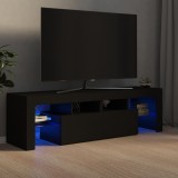 VidaXL Comodă TV cu lumini LED, negru, 140x35x40 cm