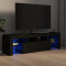 vidaXL Comodă TV cu lumini LED, negru, 140x35x40 cm