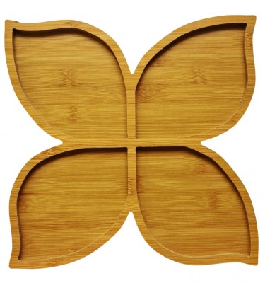 Platou bambus, 4 compartiment, 29x29 cm foto