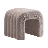 Cumpara ieftin Taburet textil maro buclat 44 x 35 x 38 cm