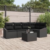 Gossi set de canapea de gradina 6 piese cu perne bej din poliratan