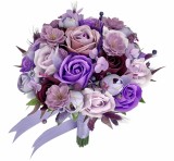 Buchet mediu personalizabil cu trandafiri, bujori, flori de cires, hortensii si plante uscate (Violet), Eventissimi&reg;