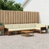 vidaXL Set de canapele de exterior cu pernă 7 pcs Natural și Crem 3382613