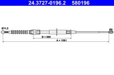 ATE 24.3727-0196.2 Cablu, frana de parcare