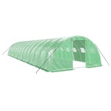 Cumpara ieftin Sera cu cadru din otel, verde, 56 m&sup2;, 14x4x2 m