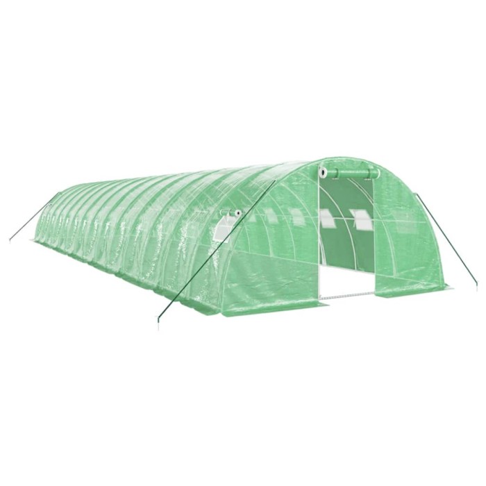 Sera cu cadru din otel, verde, 56 m&sup2;, 14x4x2 m