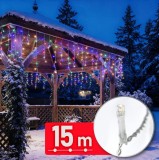 Decor Luminos Crăciun - Șir Lumini LED - 15 m - 600 LED - 220-240 V - 6 W - Cablu Transparent