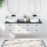 vidaXL Blat de baie, gri &icirc;nchis, 180x60x(2-4) cm, lemn masiv tratat