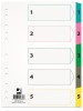 Index carton Q-Connect A4 numerotat 1-5 alb margine color 170g/mp
