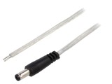 Cablu 2x0,5mm2 cu Mufă DC 5,5/2,5 Transparent 2m
