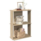VidaXL Bibliotecă 3 niveluri stejar sonoma 60x30x80 cm, lemn prelucrat