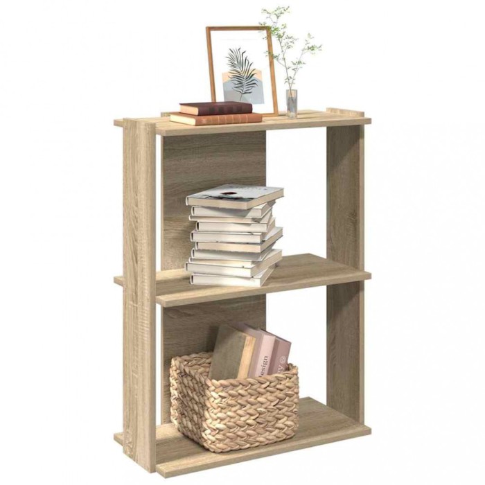 vidaXL Bibliotecă 3 niveluri stejar sonoma 60x30x80 cm, lemn prelucrat 860258
