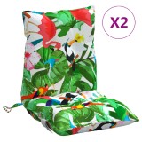 Perne scaune cu spatar jos, 2 buc., multicolor, textil oxford