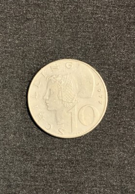 Moneda 10 shilling 1977 Austria foto