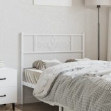 VidaXL Tăblie de pat metalică, alb, 90 cm