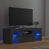 Cumpara ieftin Comodă TV cu lumini LED, gri extralucios, 120x35x40 cm